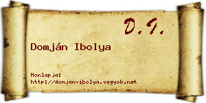 Domján Ibolya névjegykártya