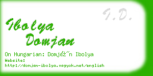 ibolya domjan business card